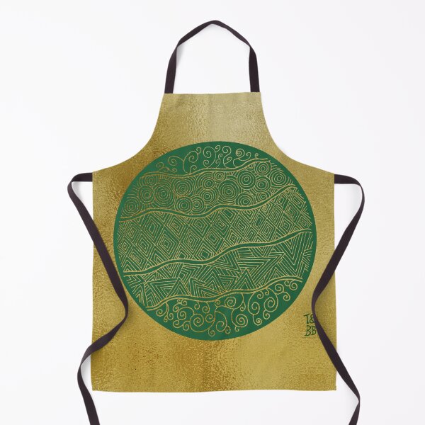 Item preview, The Library - Green and Gold Doodle Art designed and sold by TandBB.