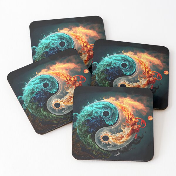 Aperçu de l'œuvre Yin-yang dans le cosmos, le feu et l'eau. Dualité, mouvement de l'âme. créée et vendue par Caphira.