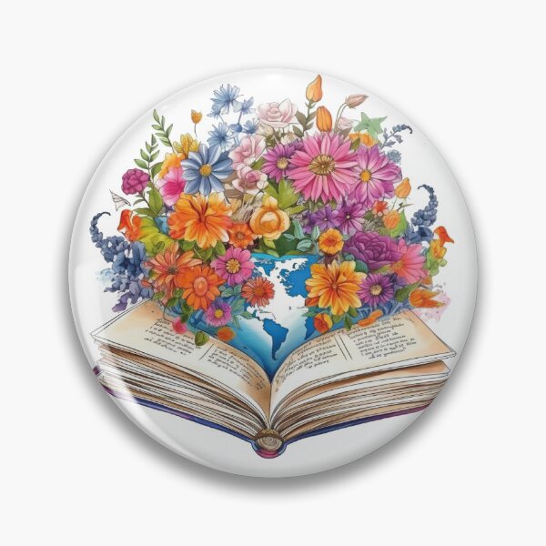 Item preview, A book with world map and colorful flowers - 01 designed and sold by MadamPaperHazel.