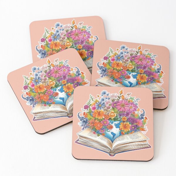Item preview, A book with world map and colorful flowers - 01 designed and sold by MadamPaperHazel.