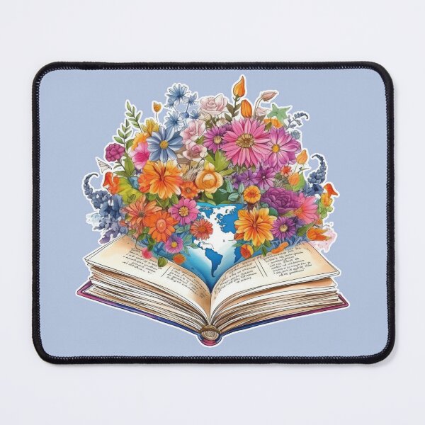 Item preview, A book with world map and colorful flowers - 01 designed and sold by MadamPaperHazel.