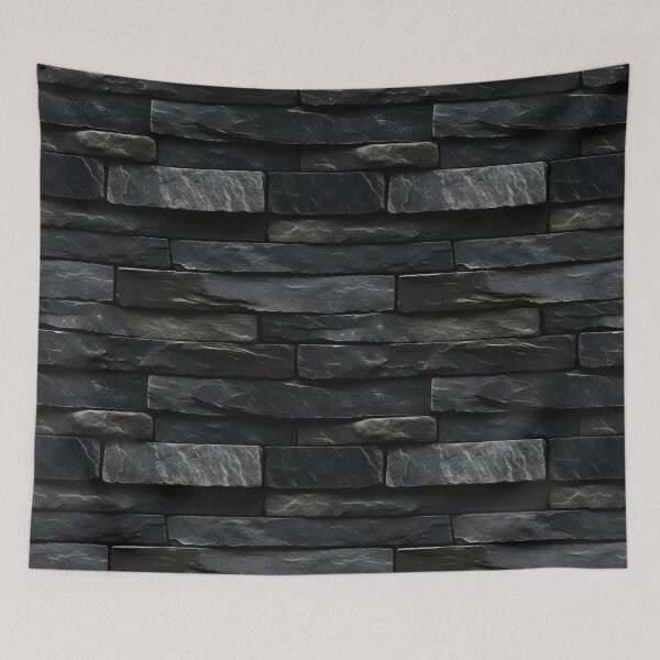 Item preview, Black Stacked Stone Slabs Wall Cladding Texture designed and sold by Sturdust.
