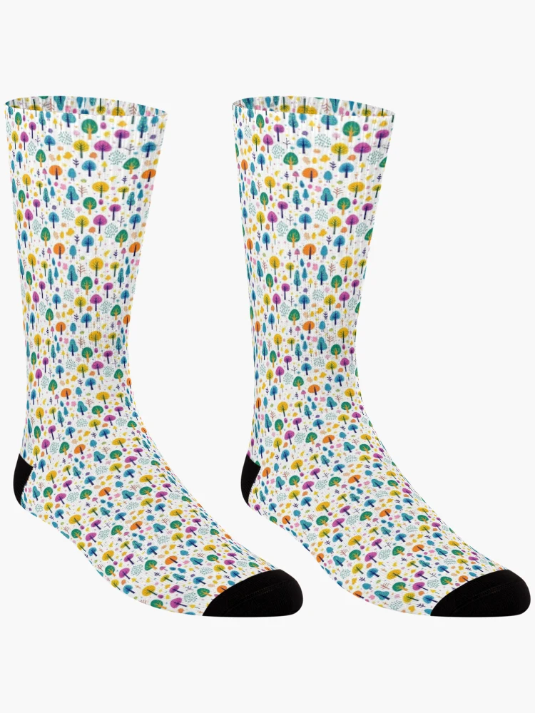 Thumbnail 3 of 5, Socks, Tree Pattern designed and sold by tropicaltee.