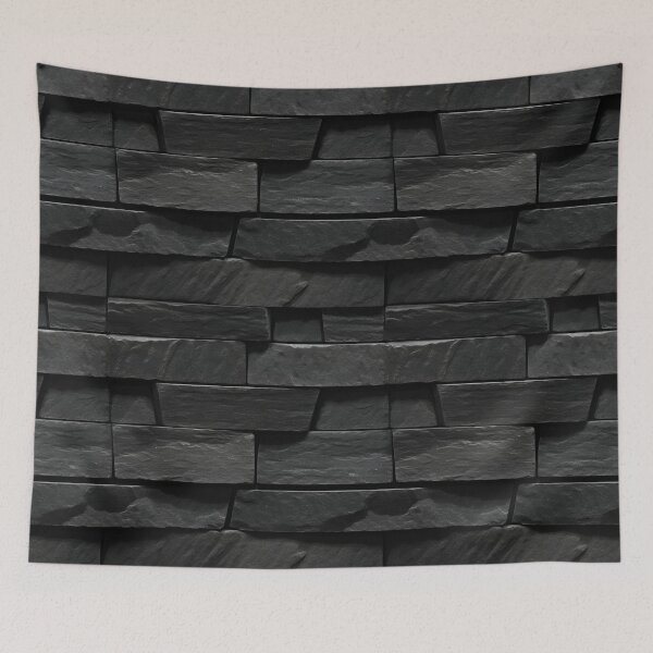 Item preview, Black Dry Stacked Stones Wall Pattern designed and sold by Sturdust.