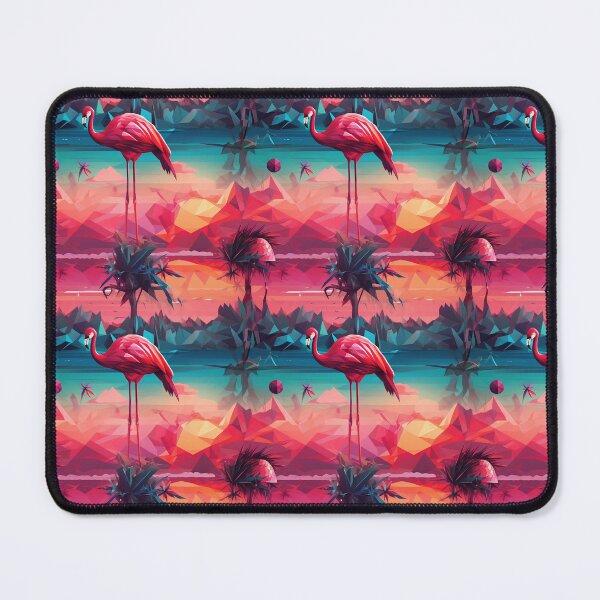 Item preview, Geometric Flamingo Sunset with Palm Trees  designed and sold by RubyThumbs.