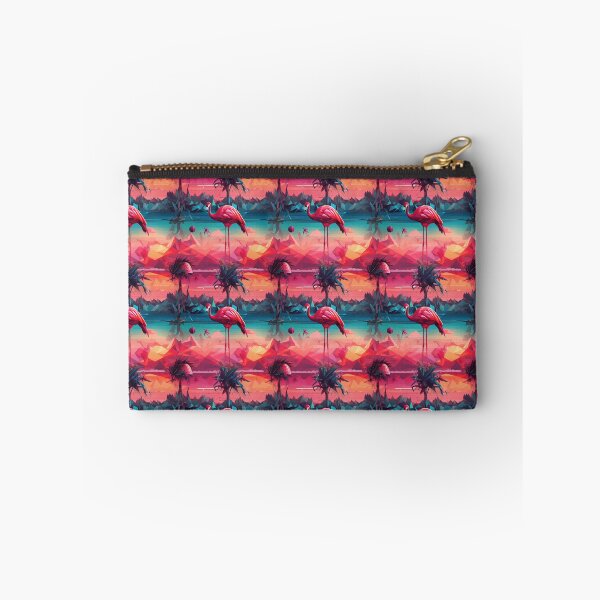 Item preview, Geometric Flamingo Sunset with Palm Trees  designed and sold by RubyThumbs.