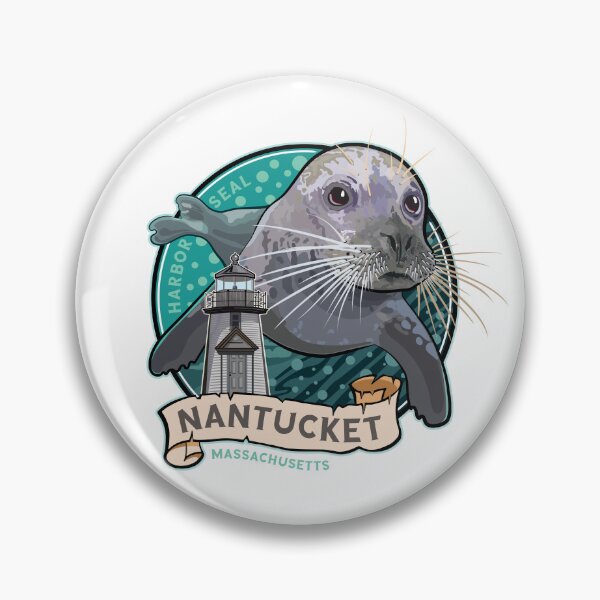 Item preview, Harbor Seal and Brant Point Lighthouse Nantucket Massachusetts designed and sold by SunNoonPark.