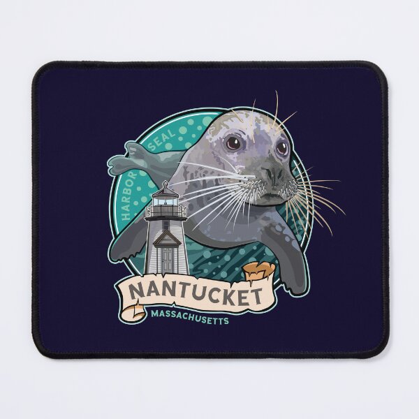 Item preview, Harbor Seal and Brant Point Lighthouse Nantucket Massachusetts designed and sold by SunNoonPark.