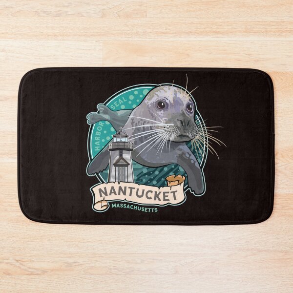 Item preview, Harbor Seal and Brant Point Lighthouse Nantucket Massachusetts designed and sold by SunNoonPark.