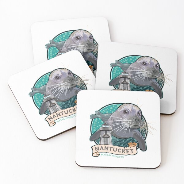 Item preview, Harbor Seal and Brant Point Lighthouse Nantucket Massachusetts designed and sold by SunNoonPark.