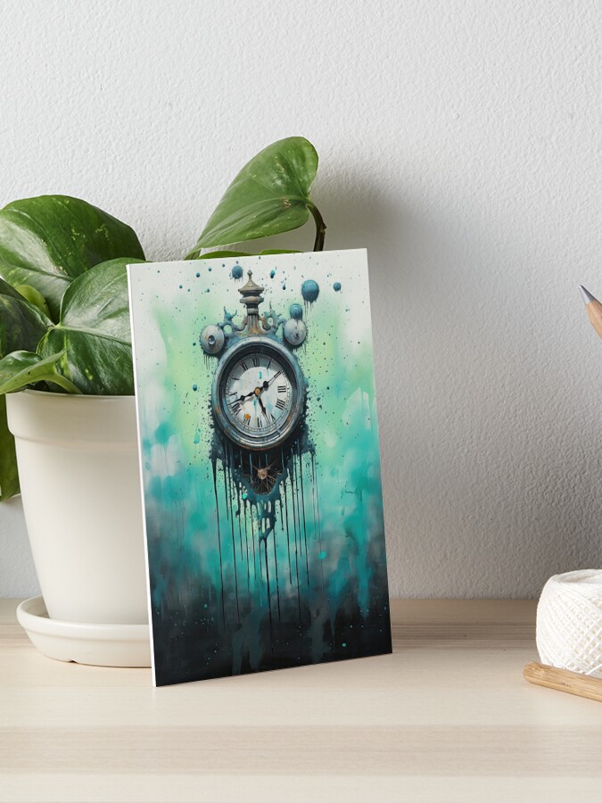 Dripping Clock Surrealism Abstract Watercolor Oil Painting Wall Art Digital  Art Fantasy Dreamy Art Board Print for Sale by kdllama