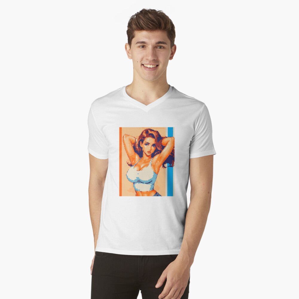 Item preview, V-Neck T-Shirt designed and sold by 8bitglam.
