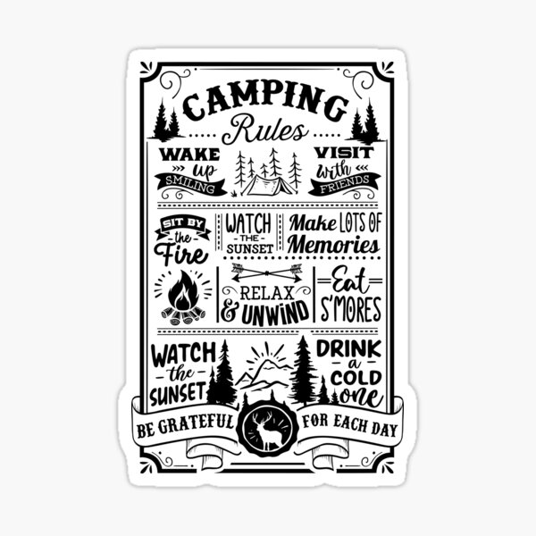 Camping rules Sticker