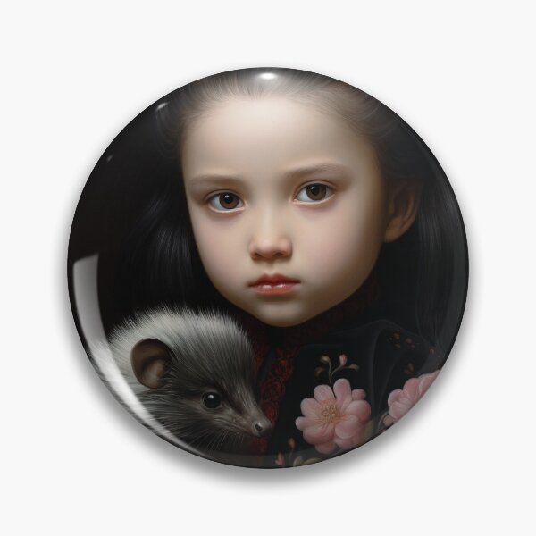 Item preview, A chinese girl holding a porcupine designed and sold by Elindith.