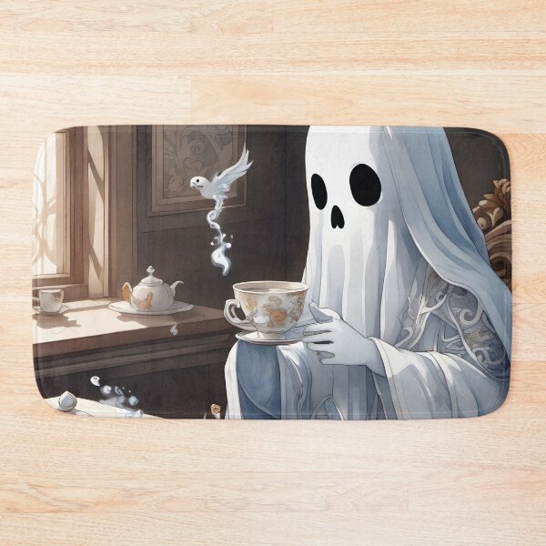 Item preview, ghost drinking coffee, kawaii designed and sold by Mauswohn.