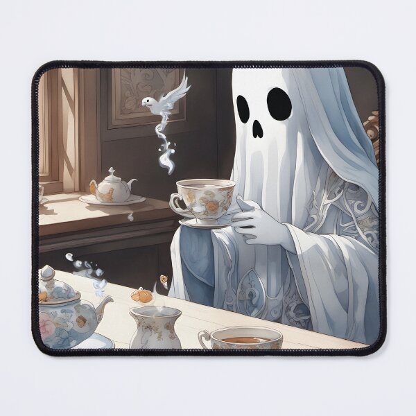 Item preview, ghost drinking coffee, kawaii designed and sold by Mauswohn.