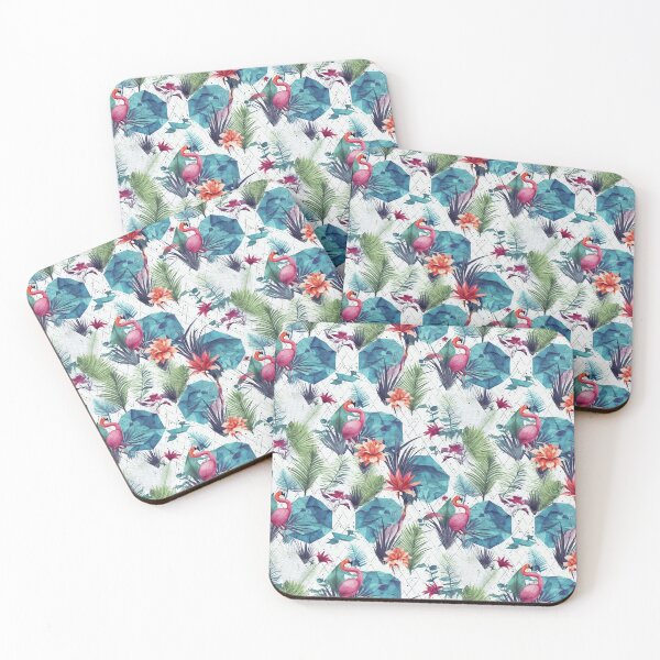 Item preview, Tropical Geometric Flamingo Summer Beach Pattern designed and sold by RubyThumbs.