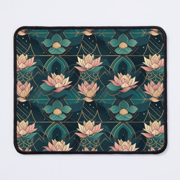 Item preview, Lotus Flower Geometric Pattern Pink Blue designed and sold by RubyThumbs.