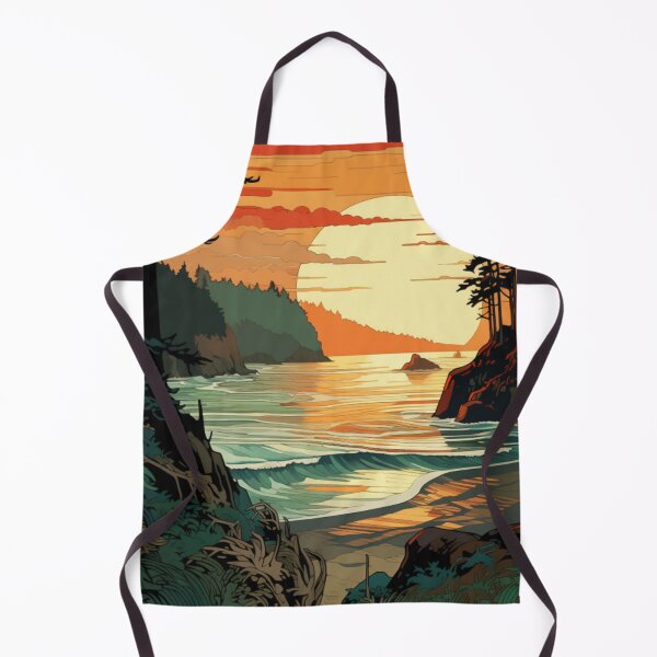 Aperçu de l'œuvre Pacific Northwest Beach Sunset Art Nouveau créée et vendue par NorthSkyPoint.
