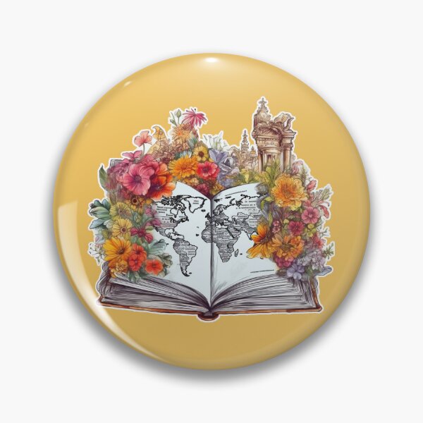 Item preview, A book with world map and colorful flowers - 02 designed and sold by MadamPaperHazel.