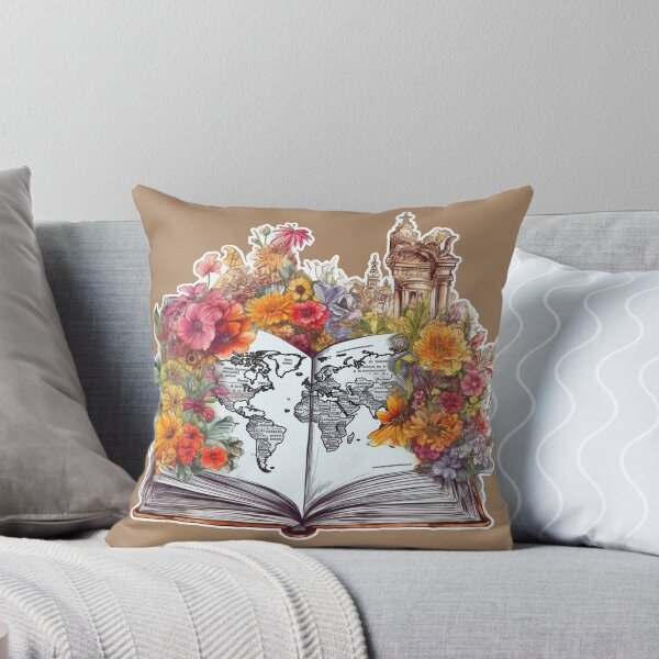 Item preview, A book with world map and colorful flowers - 02 designed and sold by MadamPaperHazel.