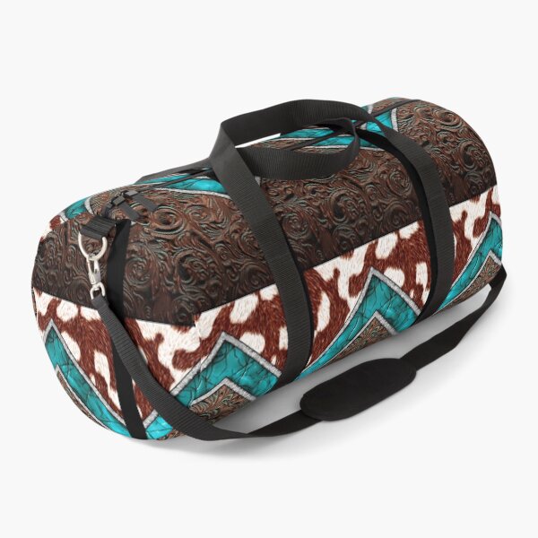Item preview, Western Cow	 Pattern Cowhide Turquoise and Tooled Leather 	 	 designed and sold by gqvywmsatri56.