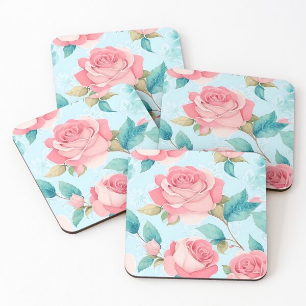Item preview, Blush Pink Roses Floral, Elegant Flowers Pattern designed and sold by ArtCornerStudio.