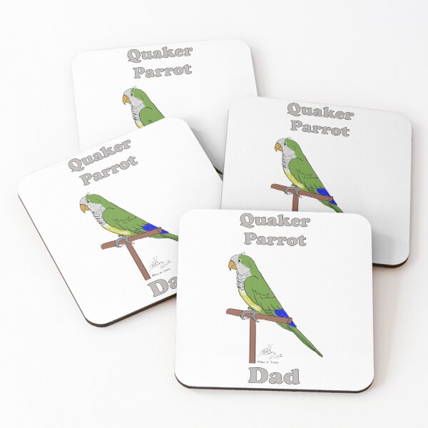 Item preview, Quaker Parrot Dad - Green designed and sold by Laughing Parrot Studio.