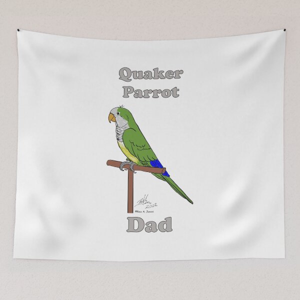 Item preview, Quaker Parrot Dad - Green designed and sold by Laughing Parrot Studio.
