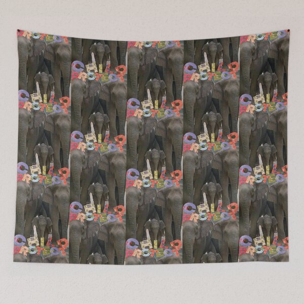 Item preview, Elephant parents carrying their baby elephants safely designed and sold by PopArtFever.