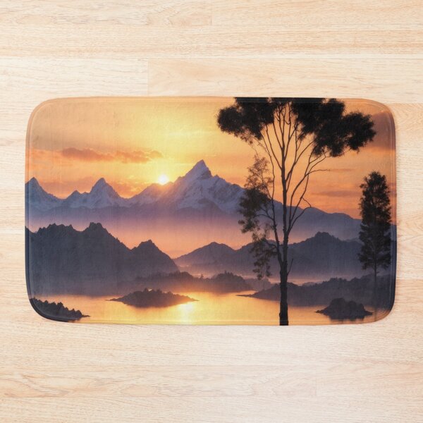 Item preview, Rising Sun Serenity: Lake and Snow-Capped Mountains designed and sold by Electric-Easel.