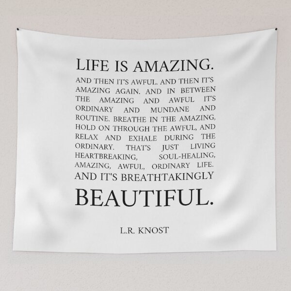Item preview, LR Knost - Life is amazing - inspiring quote in uppercase Times New Roman font designed and sold by Fern-and-Fyre.