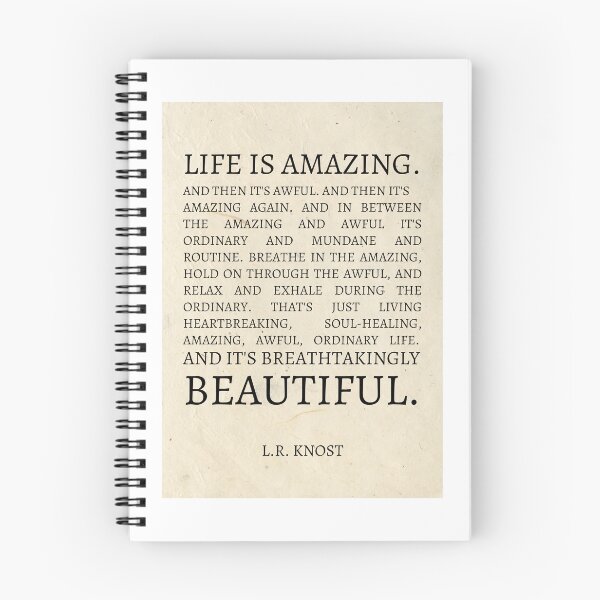 Item preview, LR Knost - Life is amazing - inspiring quote in uppercase Times New Roman font cream vintage paper designed and sold by Fern-and-Fyre.