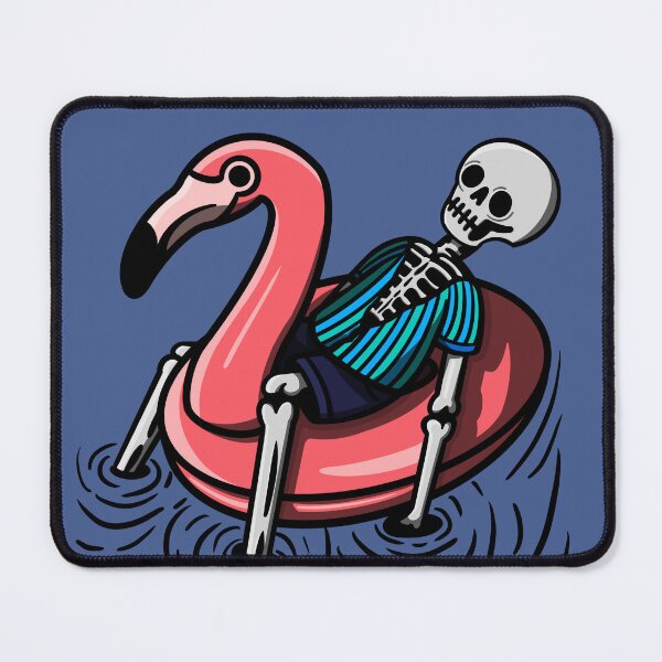 Item preview, Skeleton on Flamingo Float designed and sold by PaprikaPanda.