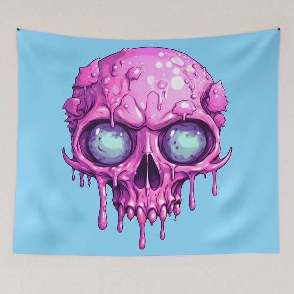 Item preview, Dripping Hot Pink Skull with Blue Eyes designed and sold by 20th-eclipse.