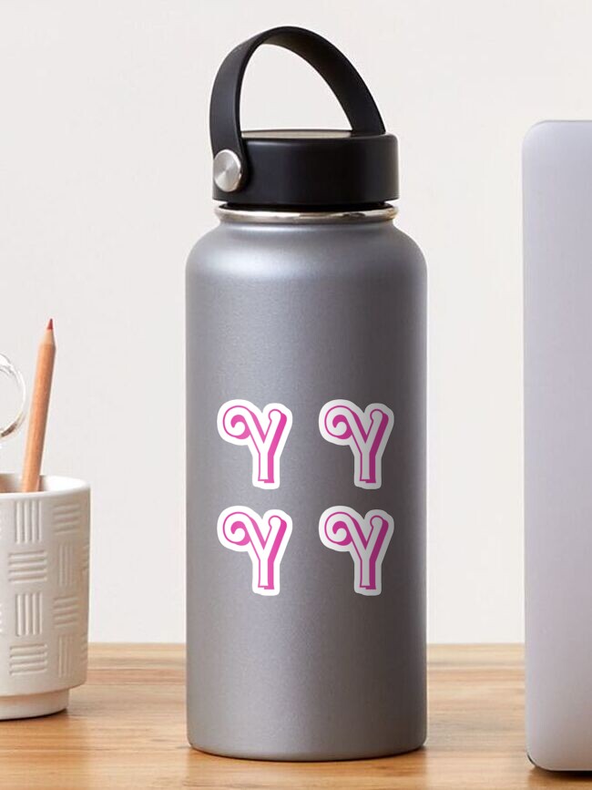 Initial Water Bottle - Pink, Y