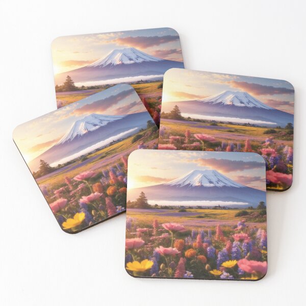 Item preview, Sunrise Serenity: Wildflower Meadow and Snow-Capped Mountain designed and sold by Electric-Easel.