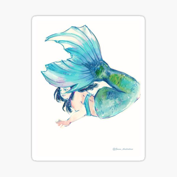 croquis de sirène (inspiré par mermaid_montara) Sticker