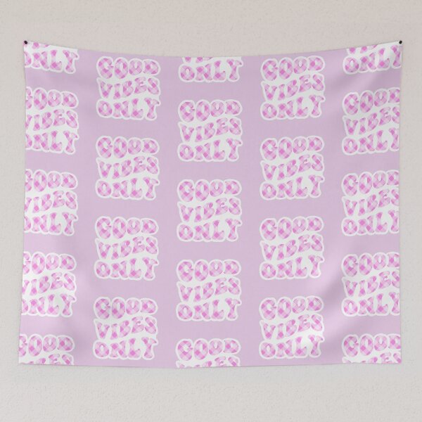 Item preview, Pink Plaid Good Vibes Only Sticker designed and sold by ArtMeetsPizza.