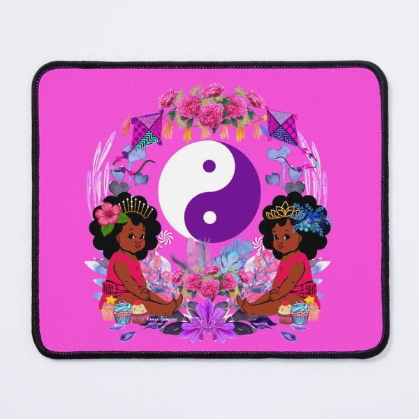 Item preview, Yin and Yang Purple Floral Twins designed and sold by artbyomega.