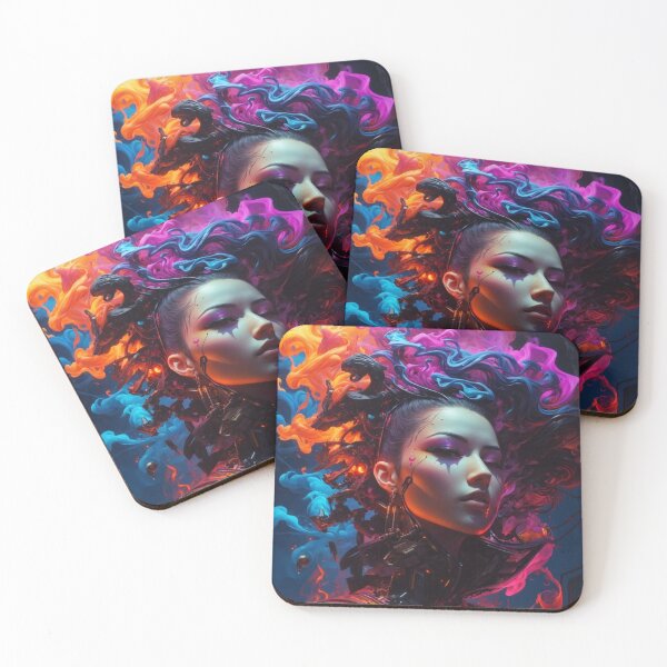 Item preview, Cyberfluid Femme: Vibrant Cyberpunk Smoke designed and sold by Electric-Easel.