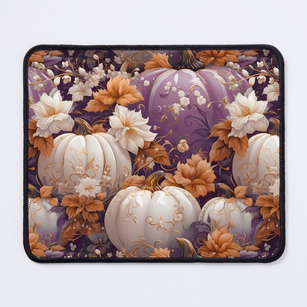 Item preview, Vintage Style Autumn Pumpkins in Plum Purple, Ivory, and Orange designed and sold by coreexpressions.
