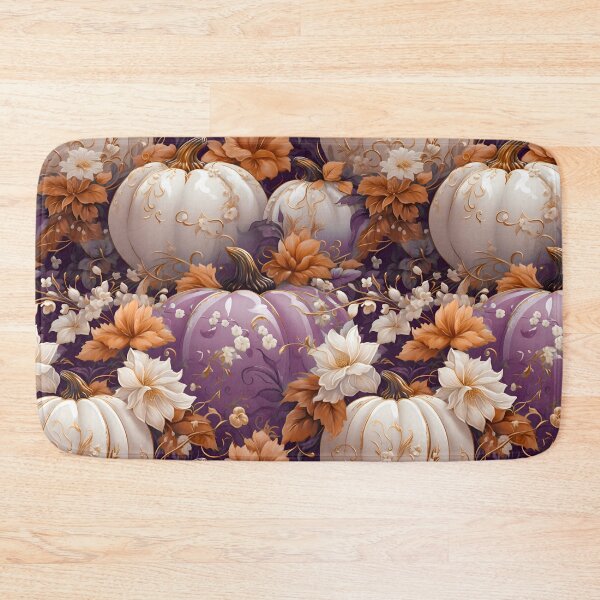 Item preview, Vintage Style Autumn Pumpkins in Plum Purple, Ivory, and Orange designed and sold by coreexpressions.