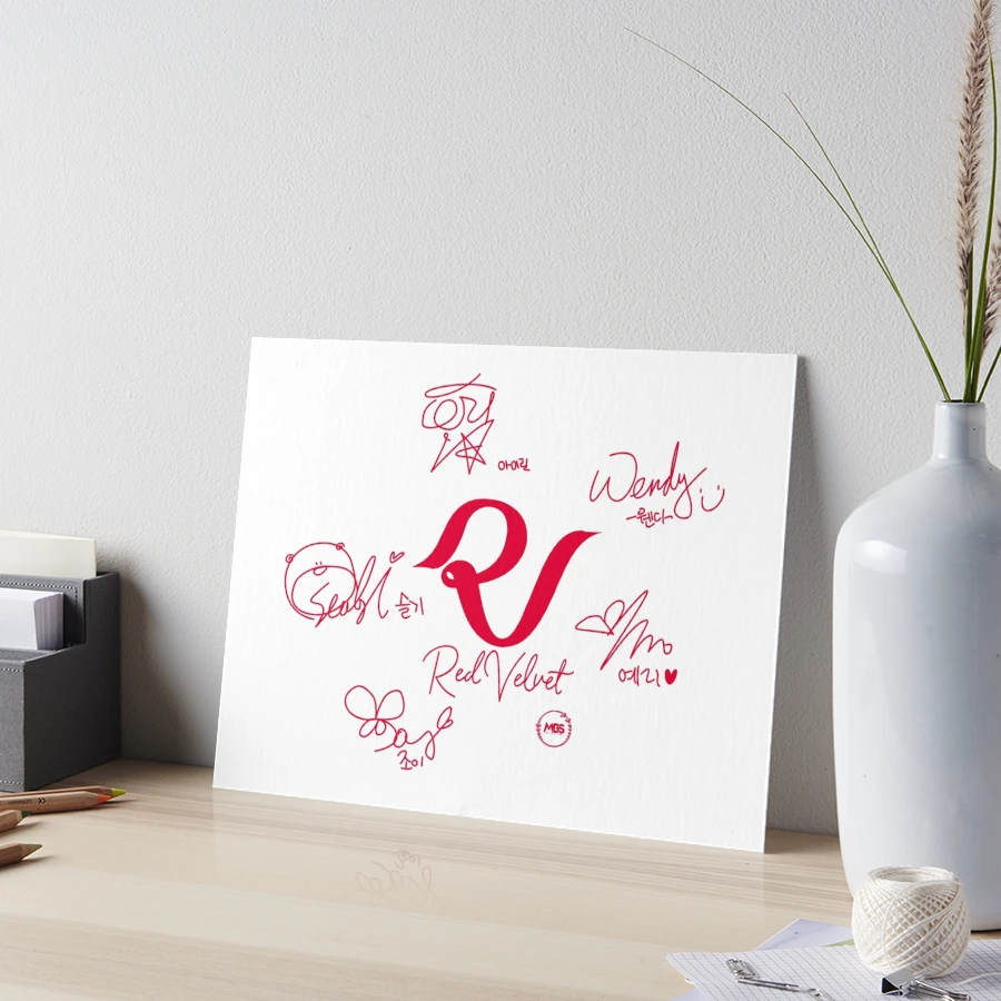 Design with red velvet signatures