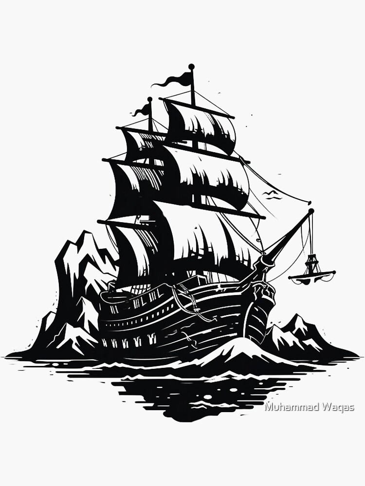 Pirate ship with children play buccaneers Vector Image