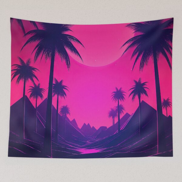 Item preview, Sunset Rhapsody: Tropical Synthwave Vibes designed and sold by Mullet Monkey.