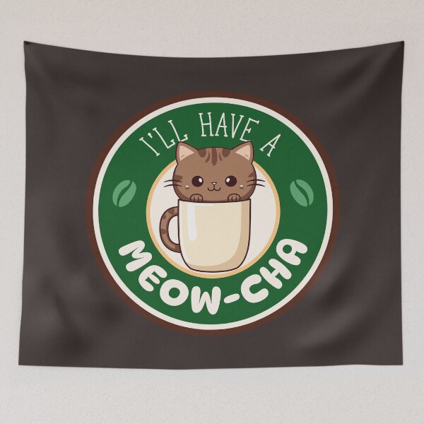 Item preview, I'll Have a Meow-cha (Cat and Mocha Mug) designed and sold by Sir Meow Meow.