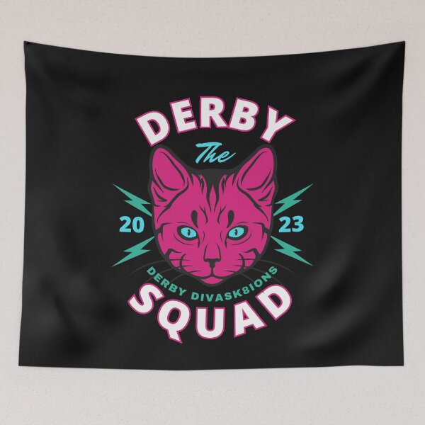 Item preview, Roller Derby The Derby Squad Derby Divask8ions Fuchsia Cat designed and sold by Soundpups.