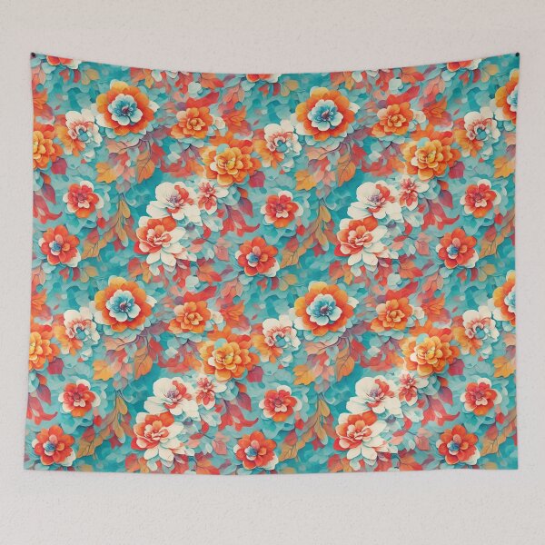 Item preview, Retro Flowers Pattern Oil Paint Pattern designed and sold by JoanNinjaHen.