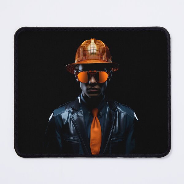 Item preview, Man in orange hardhat and orange googles designed and sold by Andrey Tarakanov.